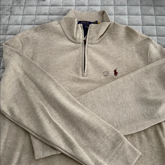 Ralph Lauren Light Tan Quarter-Zip Sweater - Picture 4 of 5